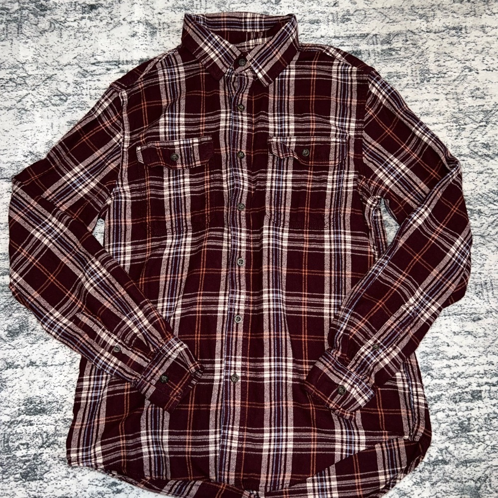 George Red and White Casual Button Down Shirt
